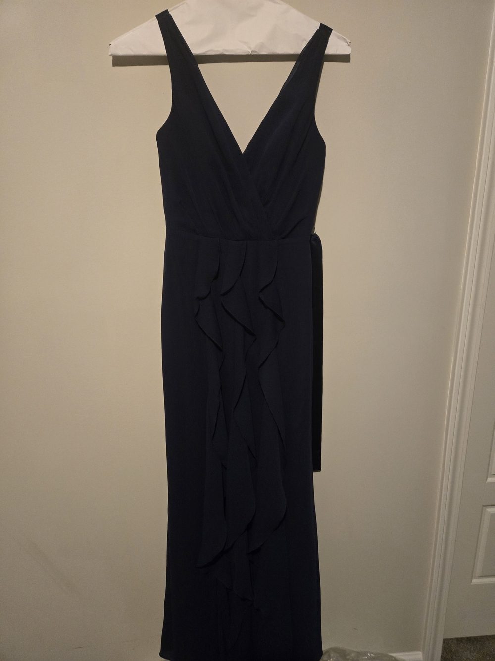 White by Vera Wang Ruffled Surplice Bodice Dress